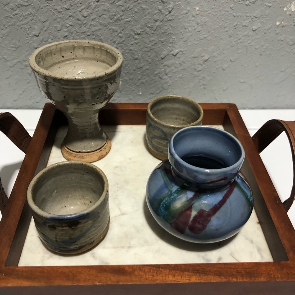 Set of 4 vintage pottery vases